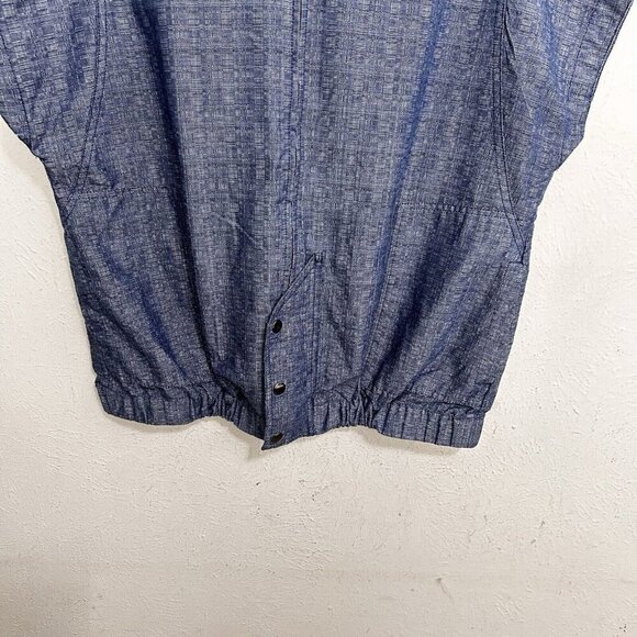 Derek Lam for Design Nation Jacket Blue Chambray Organic Cotton Blend Hooded L - Picture 5 of 12